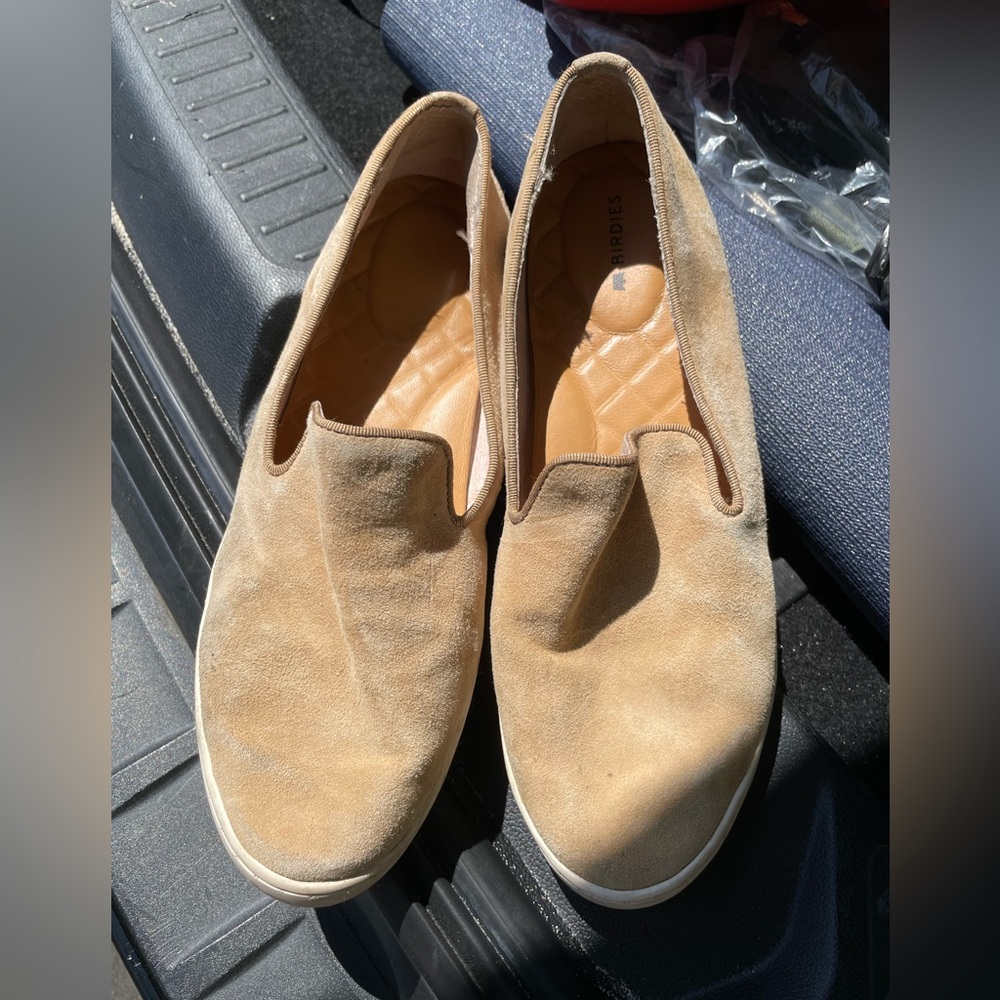 Birdies Tan Suede Camel Sneakers Slip On Shoes swift - Picture 1 of 6